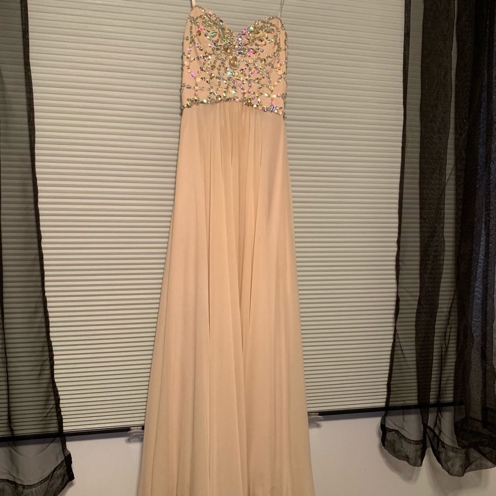 Beige/cream princess collection long prom dress